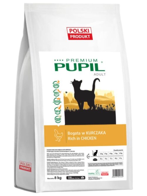 Kuivtoit kassile Pupil Premium kanaga 8 kg