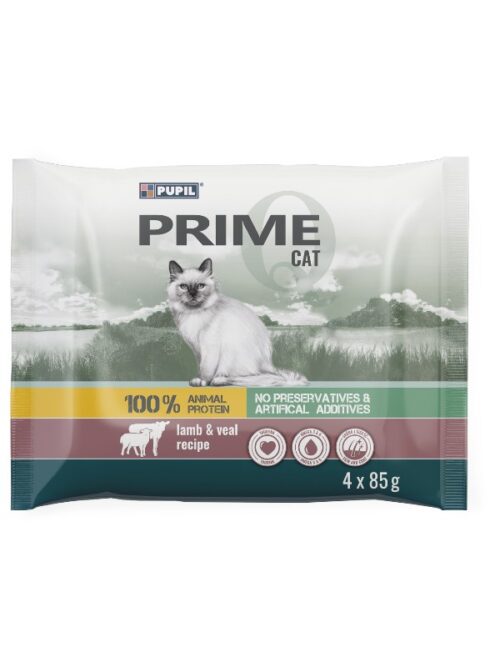 Pupil Prime kassitoit lammas+kalkun ja vasikas+küülik 4 x 85 g