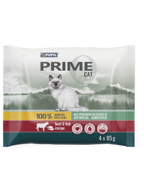 Pupil Prime kassitoit veis+maks ja forell+lõhe 4 x 85 g