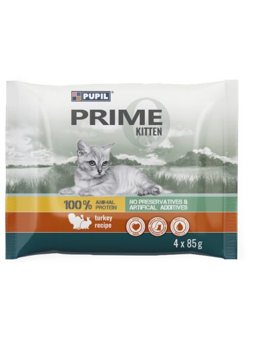 PUPIL Prime KITTEN kassitoit kalkun+küülik 4 x 85 g