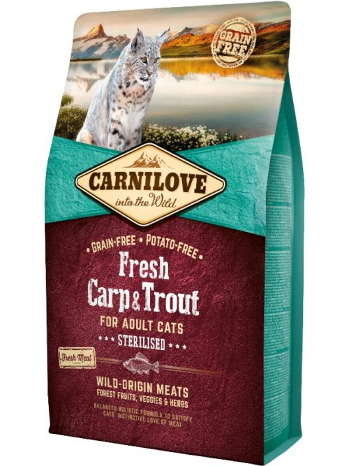 Carnilove Fresh kuivtoit kassile, karpkala ja forell 0.4kg