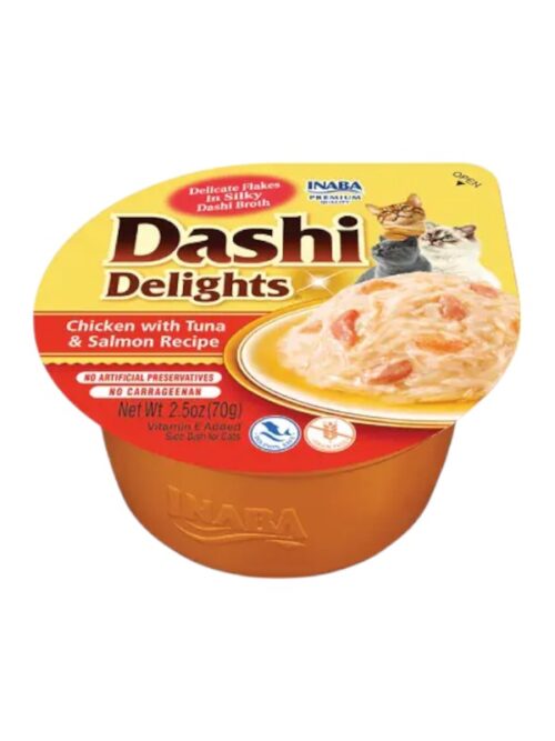 Inaba Dashi Delights Kana, tuunikala ja lõhe konserv kassile 70g