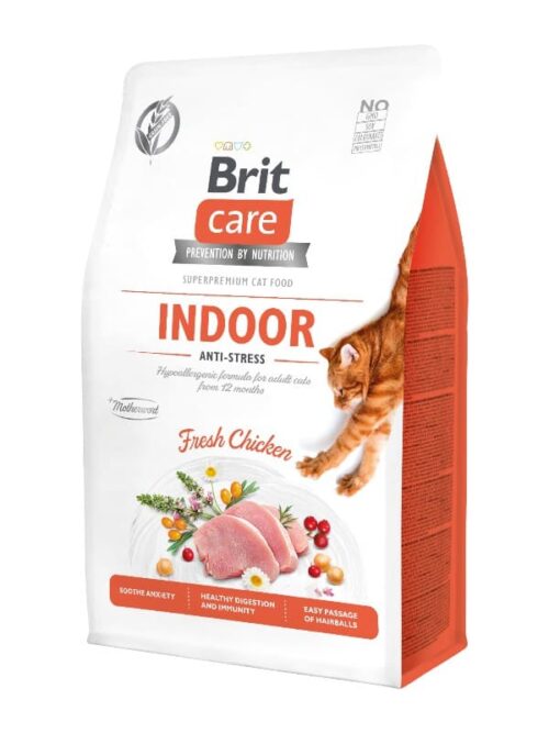 Brit Care Indoor Anti-stress kuivtoit kassile 400g