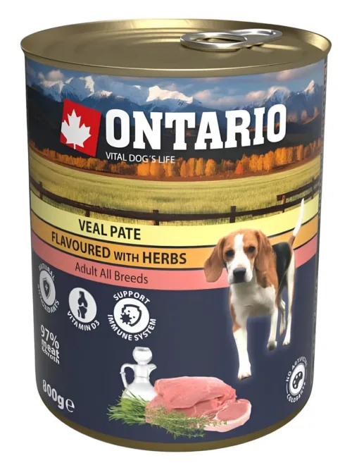 Ontario pasteet koertele vasika ja ürtidega 800g