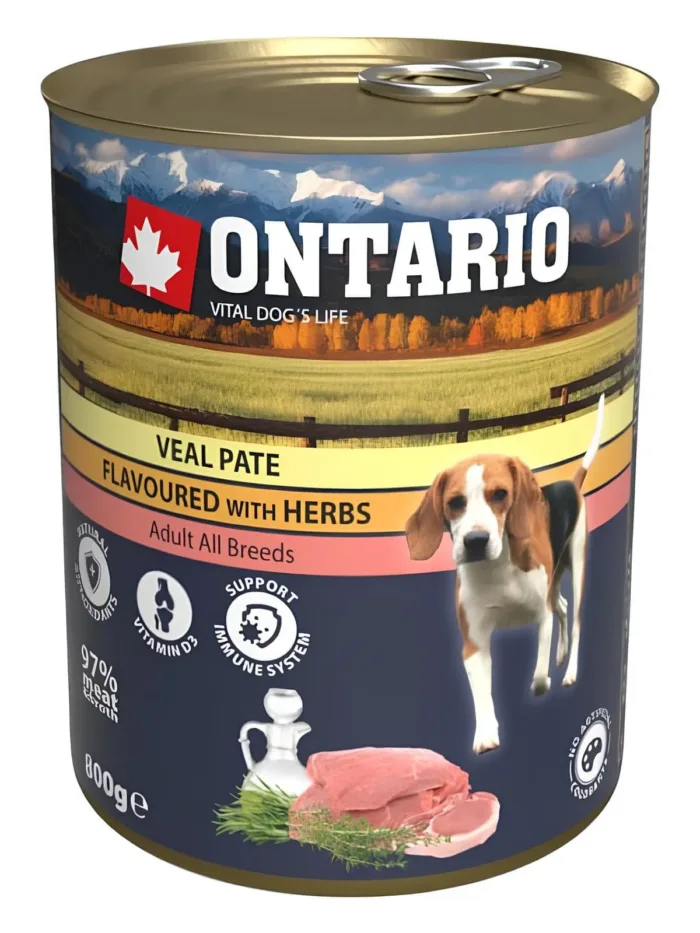 Ontario pasteet koertele vasika ja ürtidega 800g