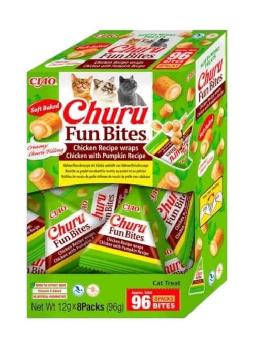 Churu Fun Bites kreemised kassimaiused kana ja kõrvitsaga 8x12g