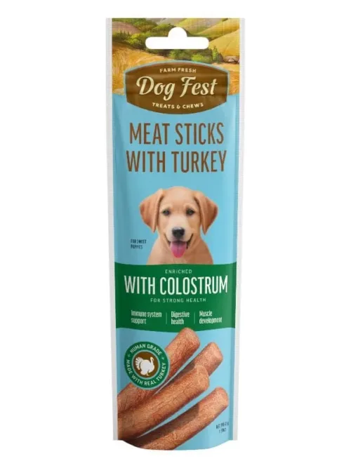 DogFest kalkuniliha õrnad vorstikesed ternespiimaga kutsikatele 45g