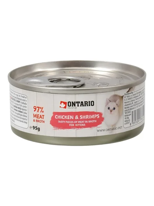 Ontario konserv kassipoegadele kana ja krevettidega 95g