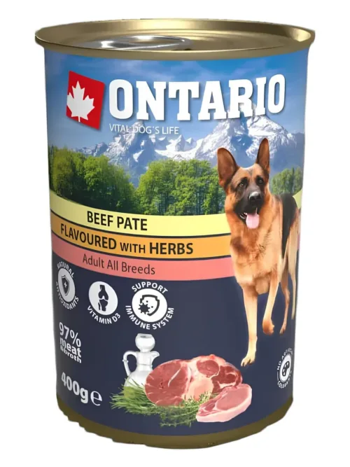 Ontario pasteet koertele veise ja ürtidega 400g