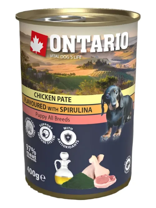 Ontario pasteet kutsikatele kana, spirulina ja lõheõliga 400g
