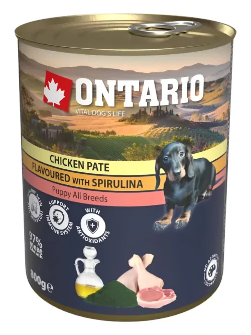 Ontario pasteet kutsikatele kana, spirulina ja lõheõliga 800g