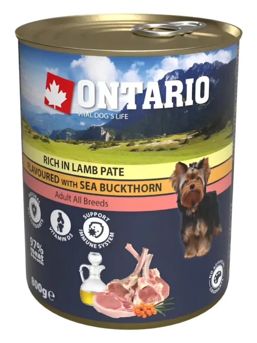 Ontario pasteet koertele lamba ja astelpajuga 800g