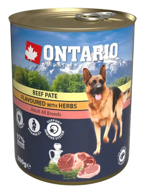 Ontario pasteet koertele veise ja ürtidega 800g