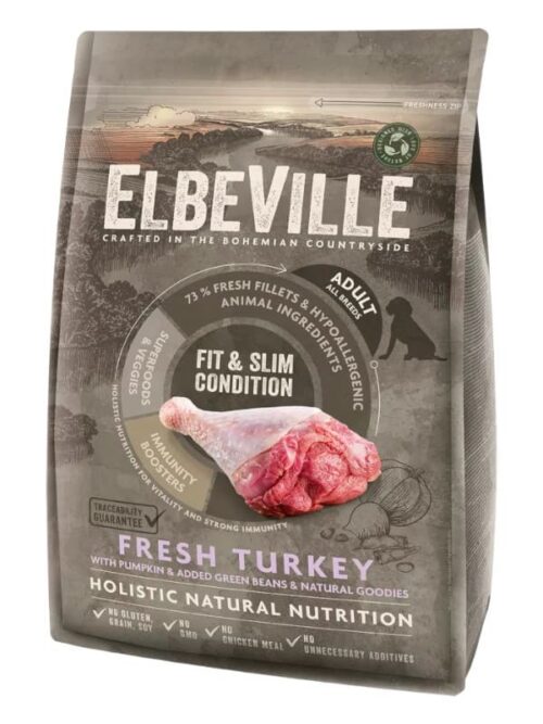 Elbeville Fit & Slim kõikidele tõugudele, värske kalkuniga 4kg