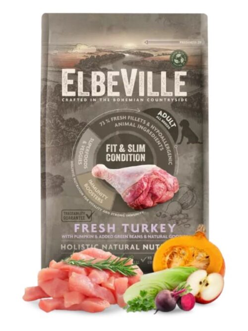 Elbeville Fit & Slim kõikidele tõugudele, värske kalkuniga 4kg