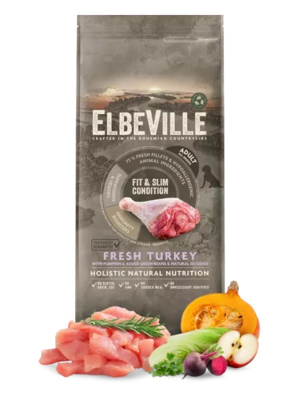 Elbeville Fit & Slim kõikidele tõugudele, värske kalkuniga 11.4kg