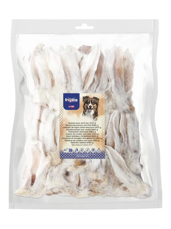 Jänese kõrvad karvadega, naturaalne koeramaius  250g