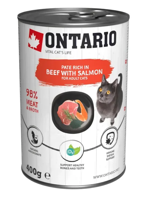 Ontario lihapatee kassile veise, lõhe ja spirulinaga 400g