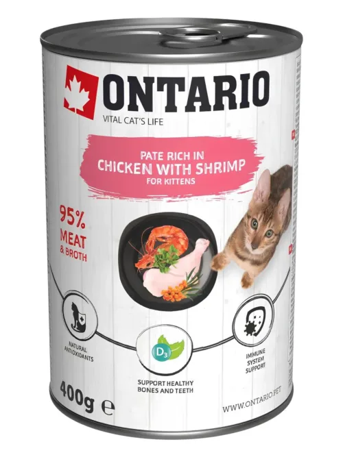 Ontario lihapatee kassipojale kana ja krevettidega 400g