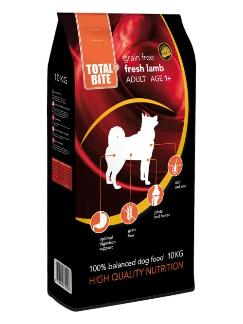 Total Bite teraviljavaba koeratoit täisk. koertele lambalihaga 10 kg
