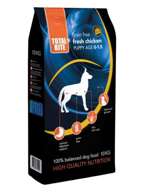 Total Bite kutsikatele, teraviljavaba ,värske kanalihaga 10 kg