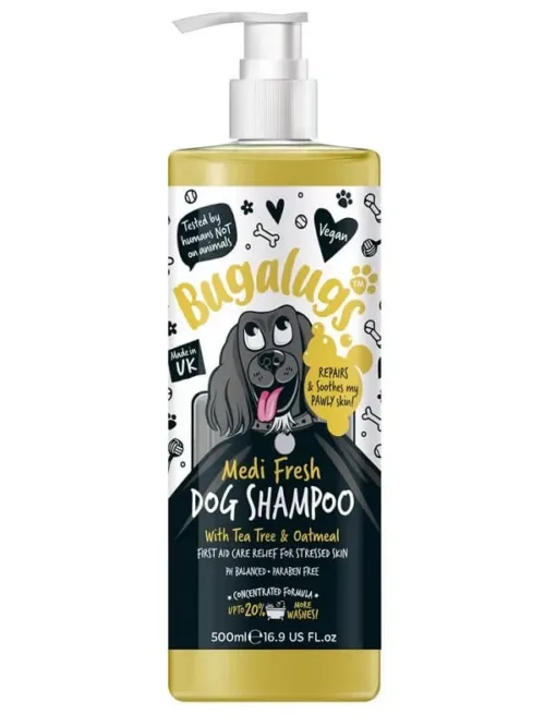 Bugalugs teepuu ja kaerahelveste lõhnaline šampoon Medi Fresh