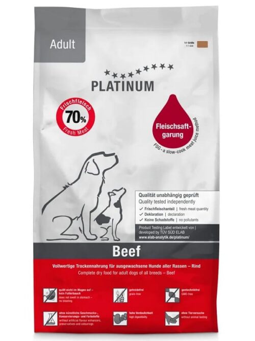 Platinum Adult Beef, külmpressitud koeratoit veisega 1.5kg