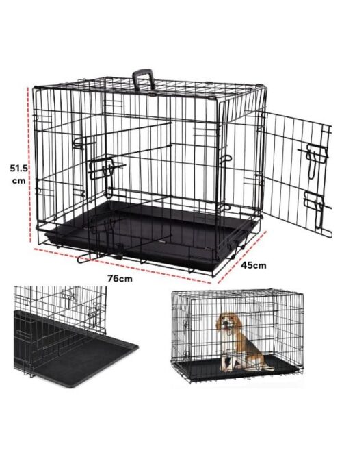 Koera puur metallvõrega M (76x45x51.5cm)
