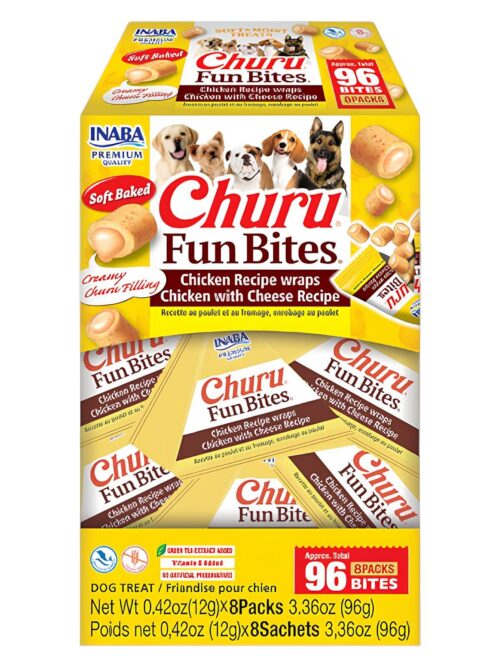 Churu Fun Bites kana ja juustuga maiustus koertele 8x12g
