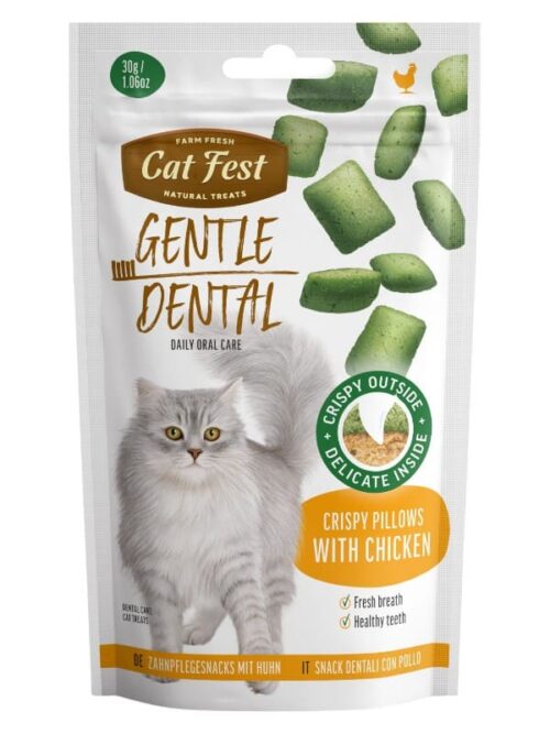 CatFest Dental krõbedad padjakesed kanaga, 30g