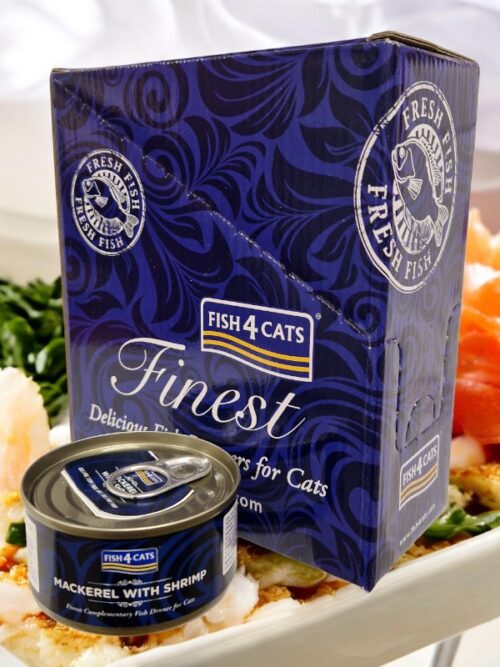 Fish4Cats Finest konserv makrell / krevett 10x70g