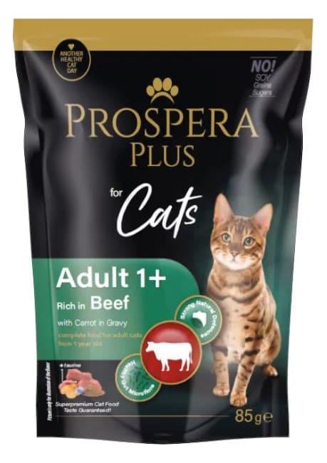 Prospera Plus 1+ täiskasvanule veise ja porgandiga, 85g