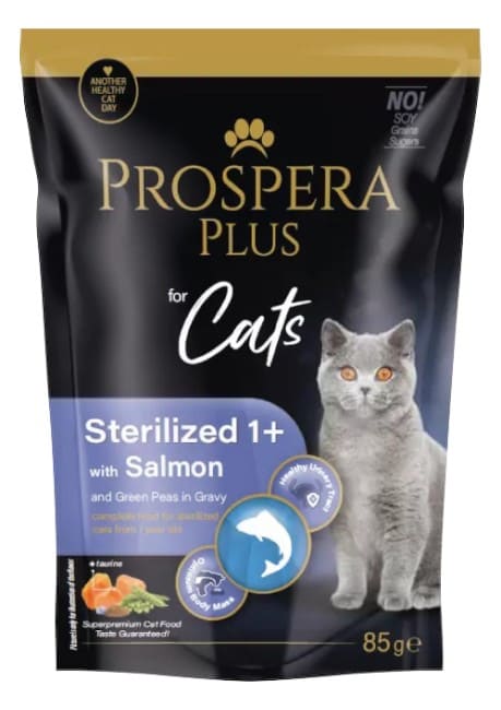 Prospera Plus ster. 1+, lõhe ja hernestega, 85g