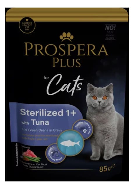 Prospera Plus ster. 1+, tuunikala ja ubadega, 85g