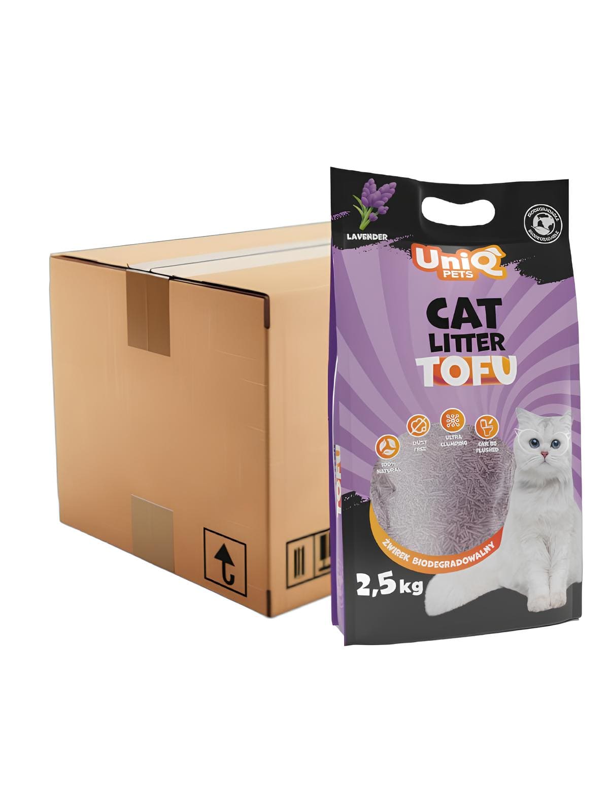 Tofu kassiliiv Uniq Pets lavendel 6x 2.5kg