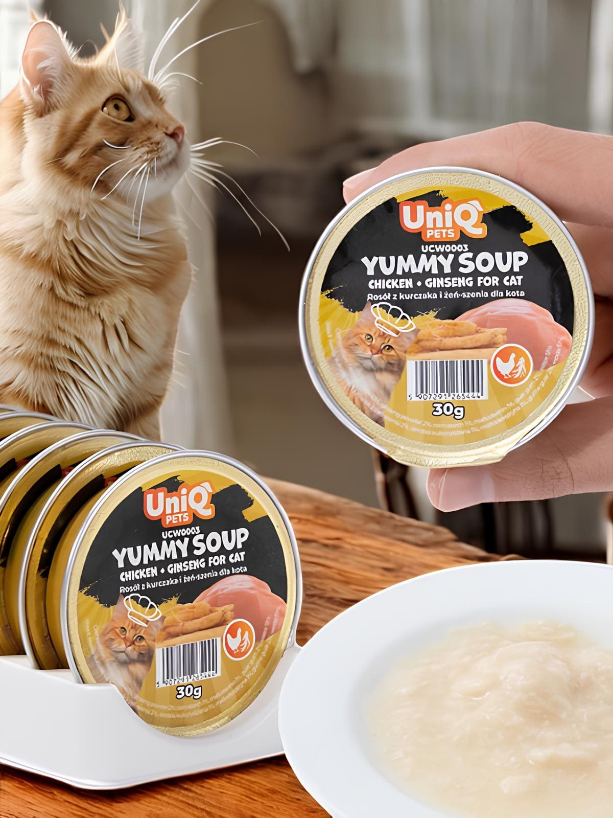 Uniq Pets supp kana ja ingveriga, 8x30g