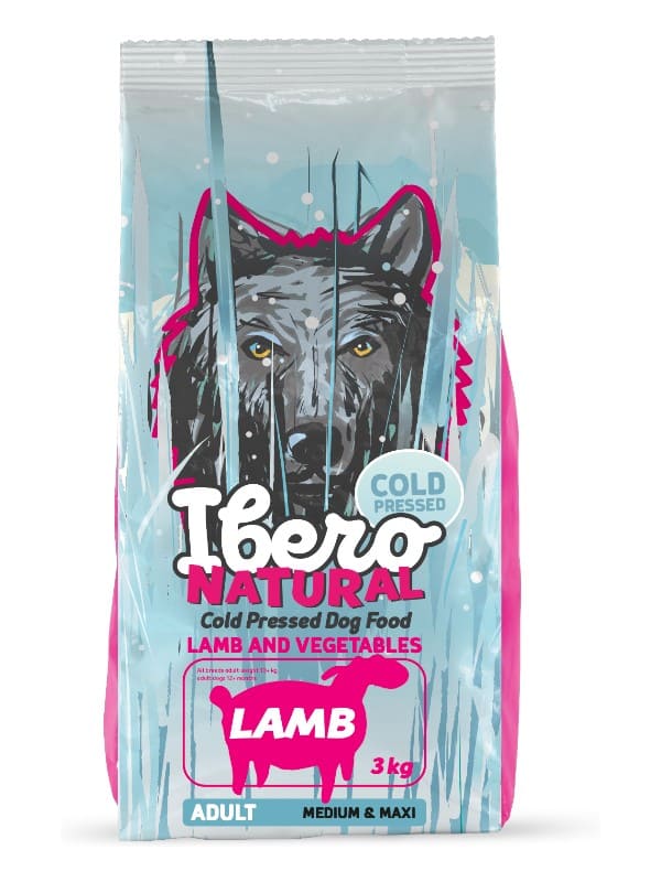 Ibero Natural külmpressitud toit M/L Adult lambaga 3kg