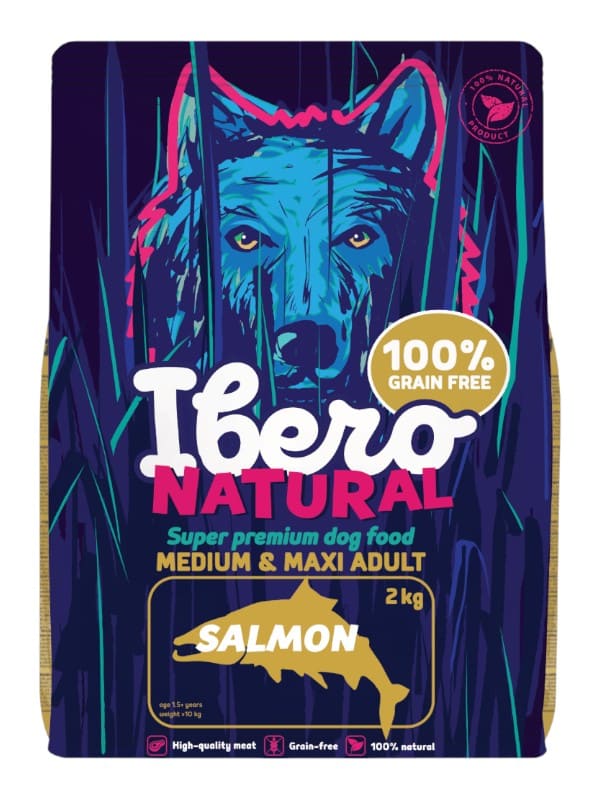 Ibero Grain-free Dog Medium & Maxi Adult Salmon, 2kg