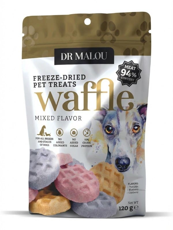 Dr Malou külmkuivatatud kanavahvlid koertele 120g