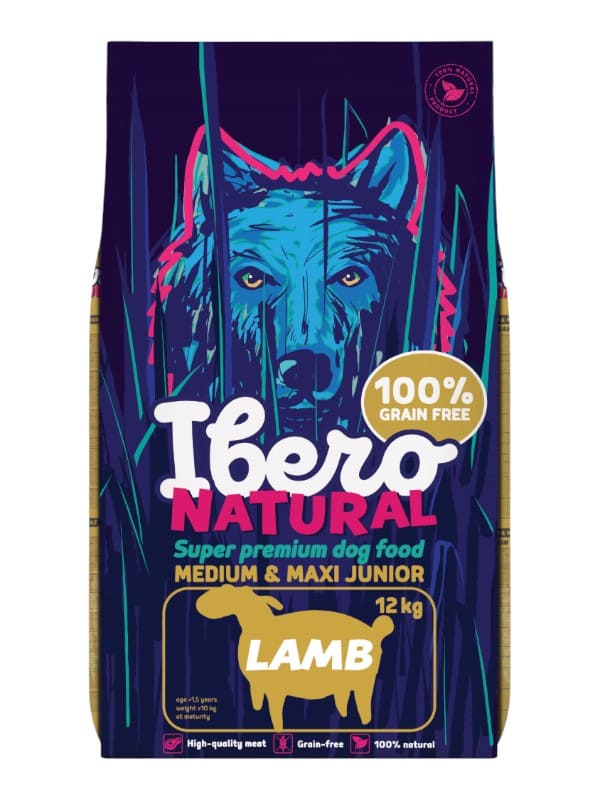 Ibero Grain-free Dog Medium & Maxi Junior Lamb, 2kg