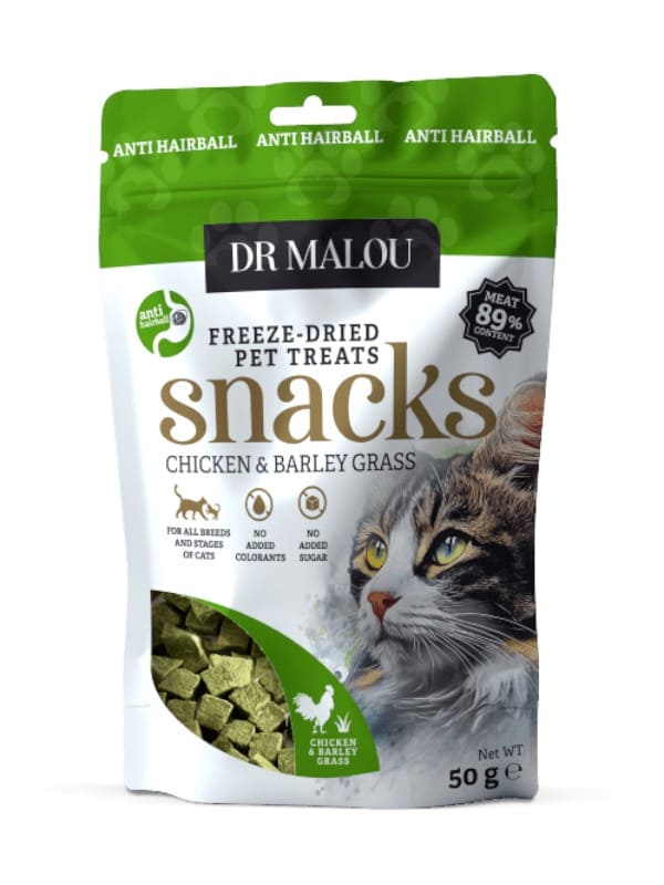 Dr Malou külmkuivatatud maiused kanafilee ja odraheinaga 50g