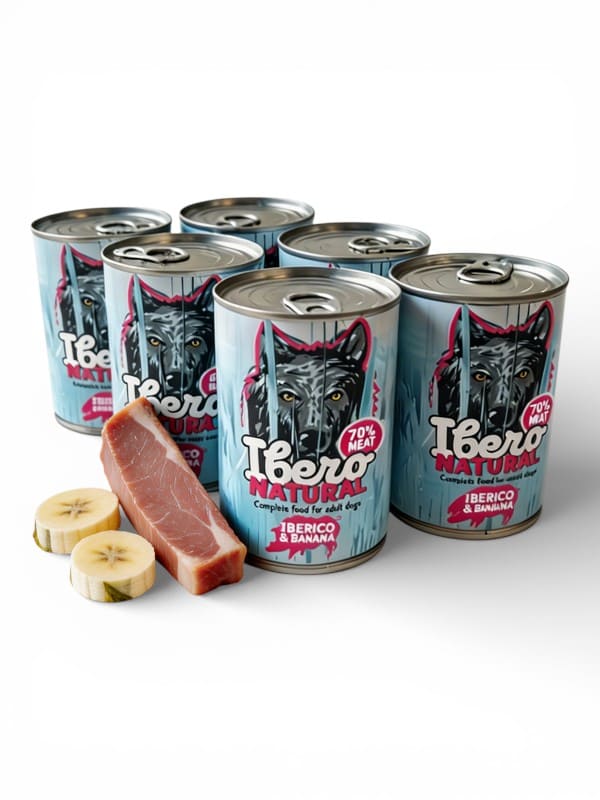 Ibero Natural 70% lihaga konserv, ibeeria siga ja banaan 6x400g