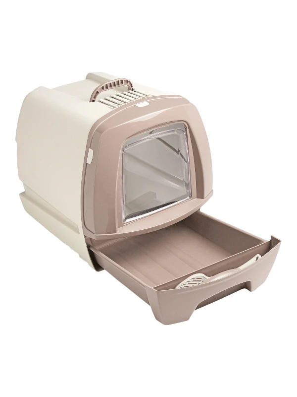 Kinnine kassi liivakast Purrprivacy 50x40x42, roosa