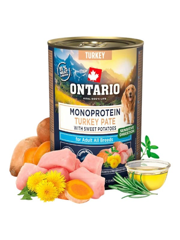 Ontario Sensitive monoproteiin kalkunipatee bataadiga 6x 400g