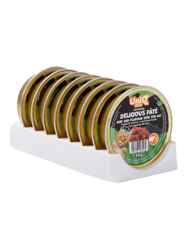 Uniq Pets patee veise ja psülliumiga, 8x30g