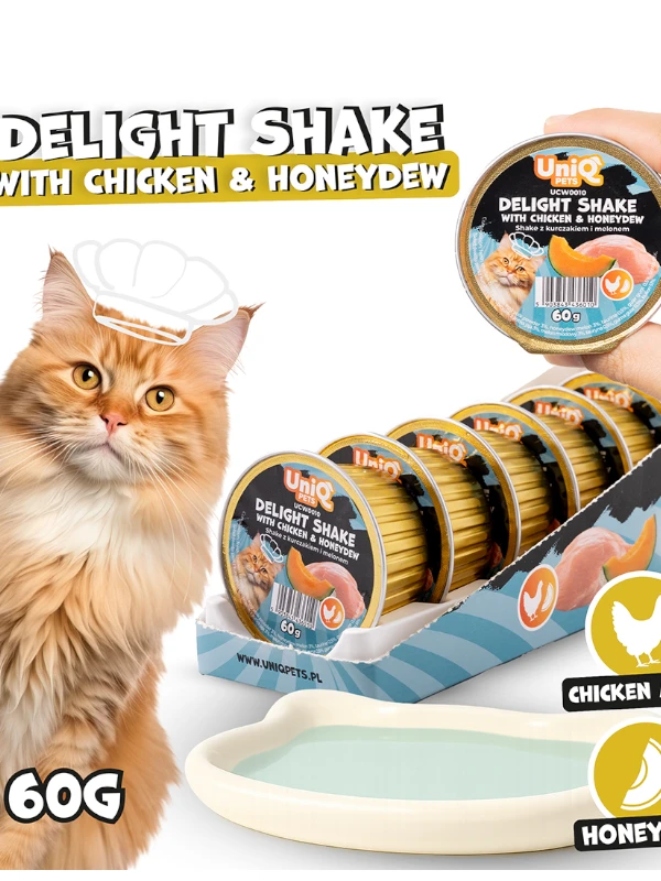 Uniq Pets Delight Shake kana ja melon, 6x 60g