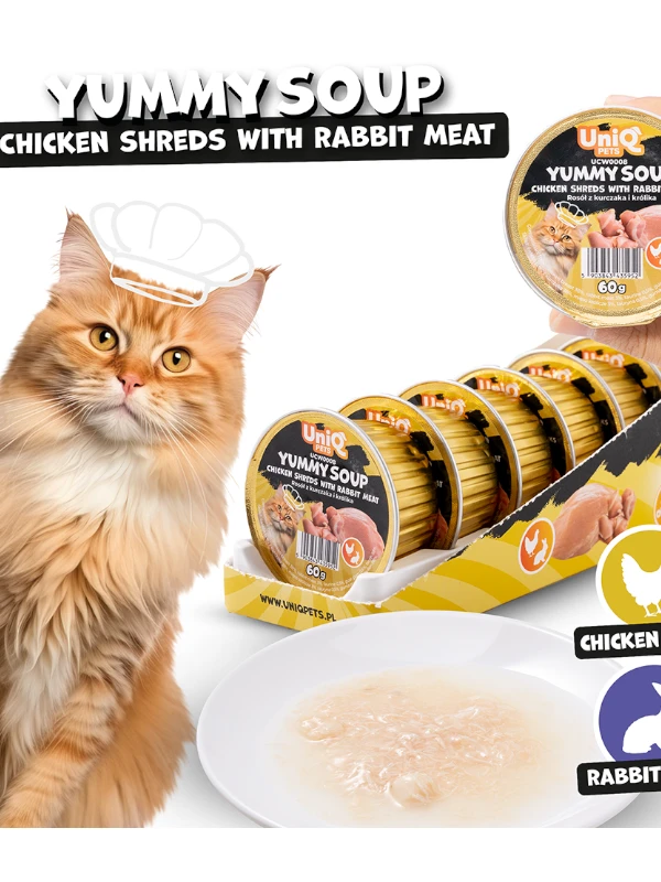 Uniq Pets lihaga supp kassidele, kana ja küülik 6x60g