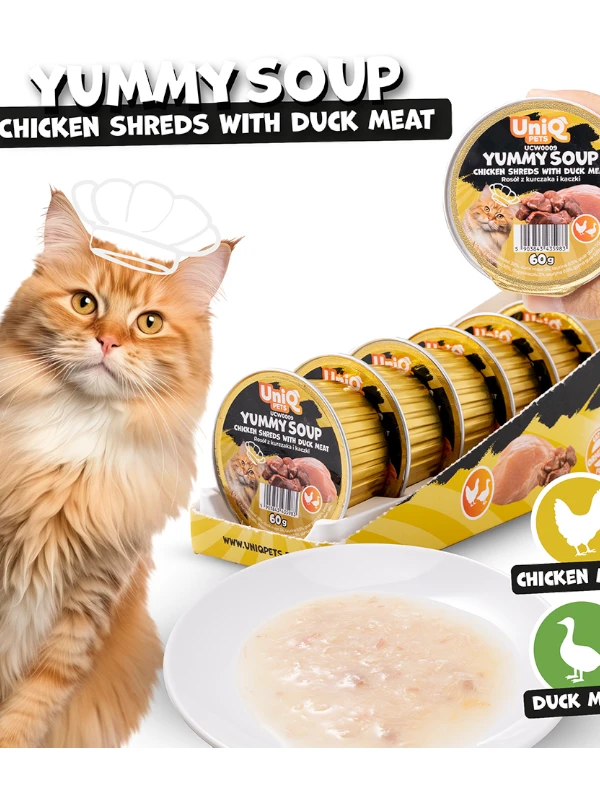 Uniq Pets lihaga supp kassidele, kana ja part 6x60g
