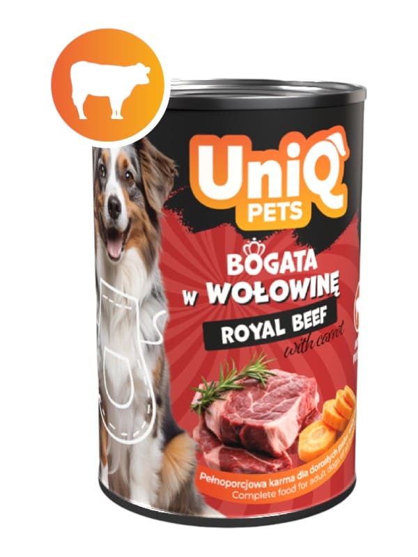 Uniq Pets Royal Beef patee koertele, 375g