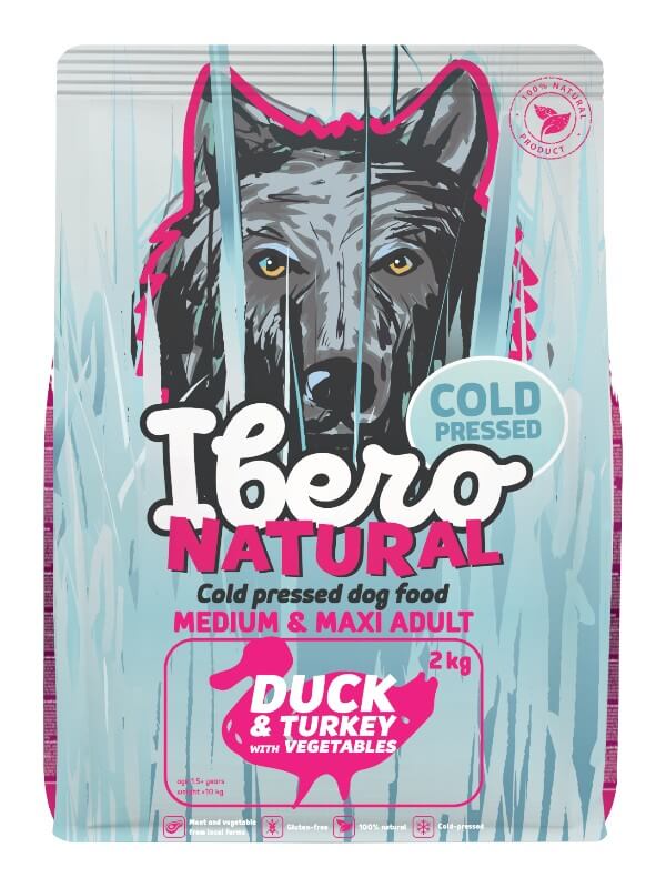 Ibero Natural külmpressitud toit M/L - pardi ja kalkuniga, 2kg
